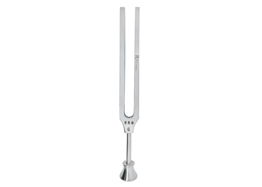 142-Lucae Tuning Fork From Nickel-Plated Steel, With Foot, C = 256 H